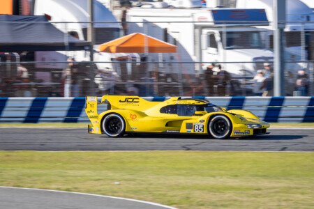 85 JDC-Miller Motorsports Porsche Entering the International Horseshoe at Daytona International Speedway - 2024 85 Jdc Miller Motorsports Porsche Entering International Horsesh