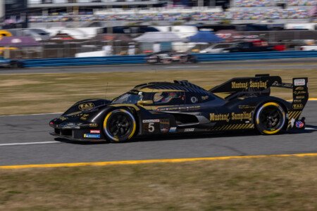 5 Proton Competition Porsche Heading Toward the West Horseshoe at Daytona International Speedway - 2025 5 Proton Competition Porsche Heading Toward West Horseshoe Horse