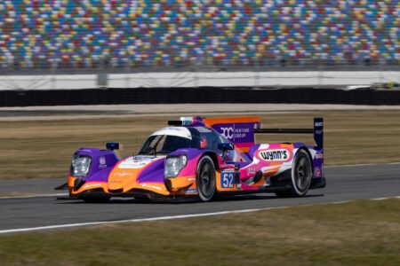52 PR1 Mathiasen Motorsports Oreca Entering the West Horseshoe at Daytona International Speedway - 2025
