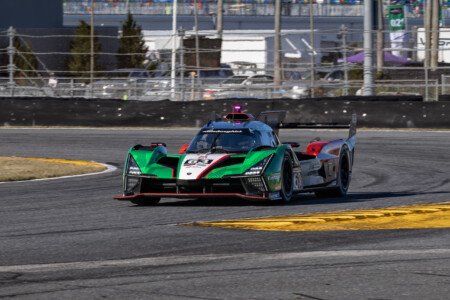 63 Automobili Lamborghini Turning Through the International Horseshoe at Daytona International Speedway - 2025 63 Automobili Lamborghini Turning Through International Horsesho