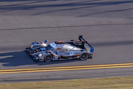 73 Pratt Miller Motorsports Oreca on the Turn 1 Banking at Daytona International Speedway - 2025 73 Pratt Miller Motorsports Oreca On Turn 1 Banking At Daytona I