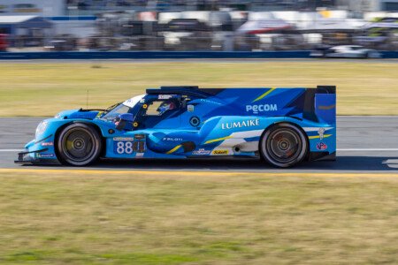 88 AF Corse Racing Oreca Heading Toward the West Horseshoe at Daytona International Speedway - 2025 88 Af Corse Racing Oreca Heading Toward West Horseshoe Horseshoe